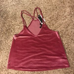 Snap Velvet Spaghetti Strap Top Size Medium NWT